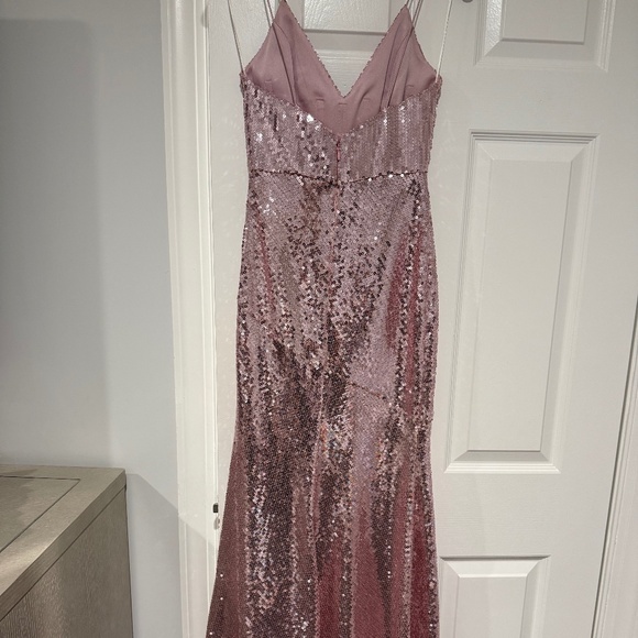 Alex Perry Pink Sequin Satin Crepe Gown - Picture 6 of 10